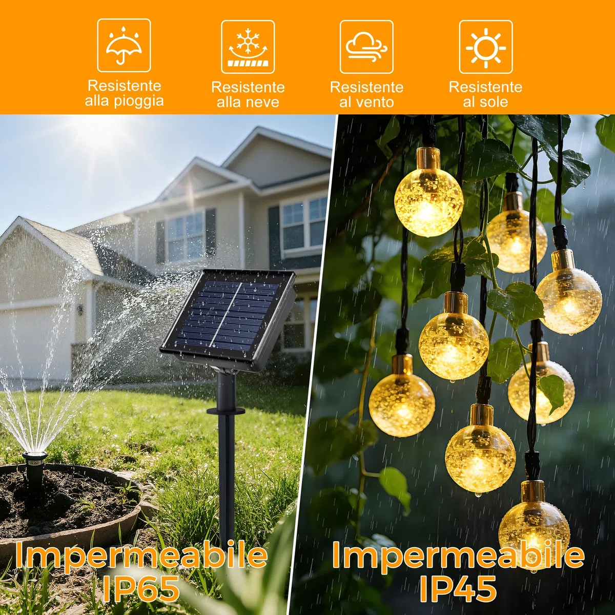 HeiPard Catena Luminosa Esterno Solare 11m 60 LEDs, Luci Solari da Giardino con 8 Modalità e Memoria, IP65 Impermeabile, Lucine da Energia Solare Decorative per Terrazzo Balcone Gazebo Festa