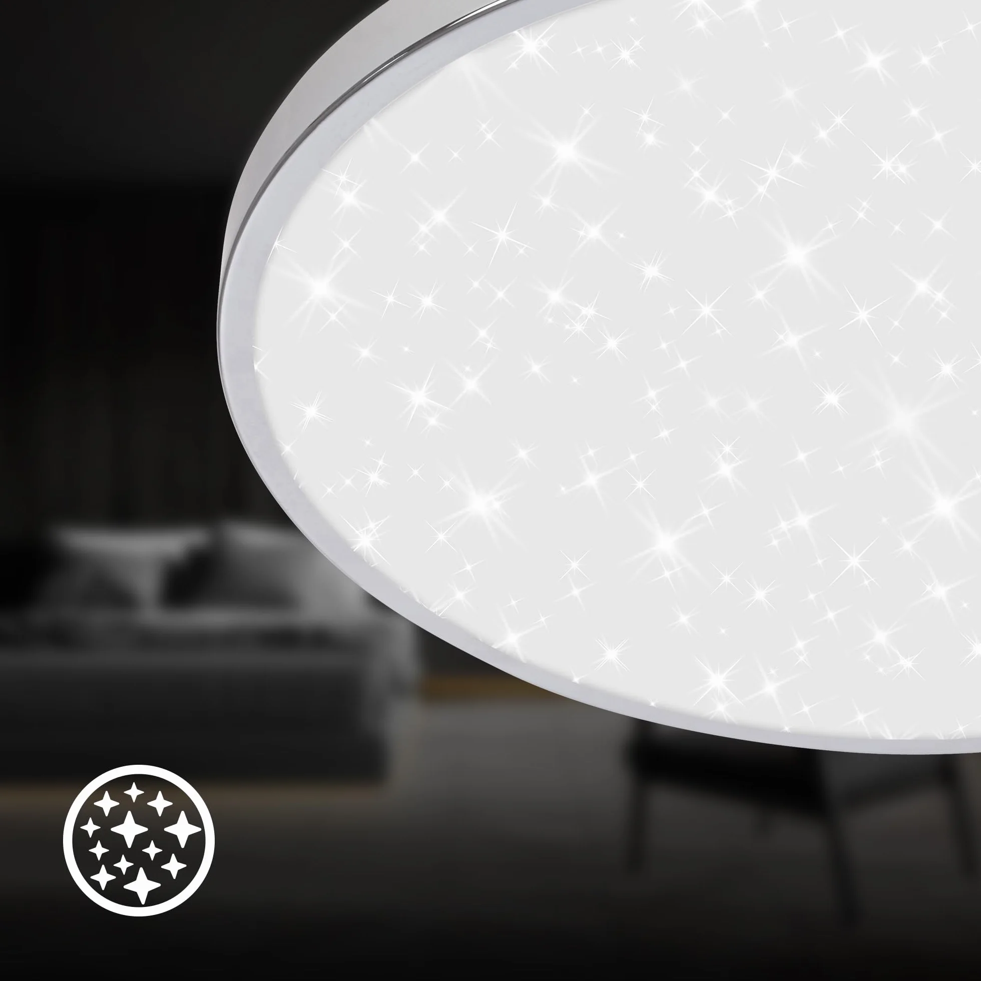 BRILONER - Plafoniera bagno LED a luce indiretta, IP44 resistente agli spruzzi d'acqua, colore neutro della luce bianca, plafoniera led soffitto bagno, plafoniera cucina, 33 x 6 cm, cromato
