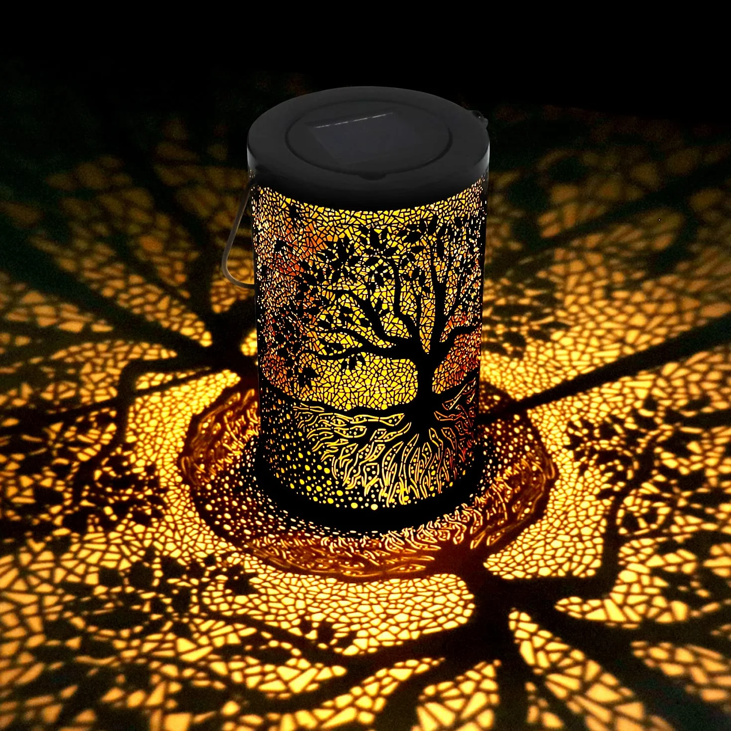 ZWOOS Lanterna Solare da Esterno, Lampade Solari da Giardino, Impermeabile IP44, Appendere/In Piedi, Luce Solare LED Decorativa per Giardino, Balcone (Albero)