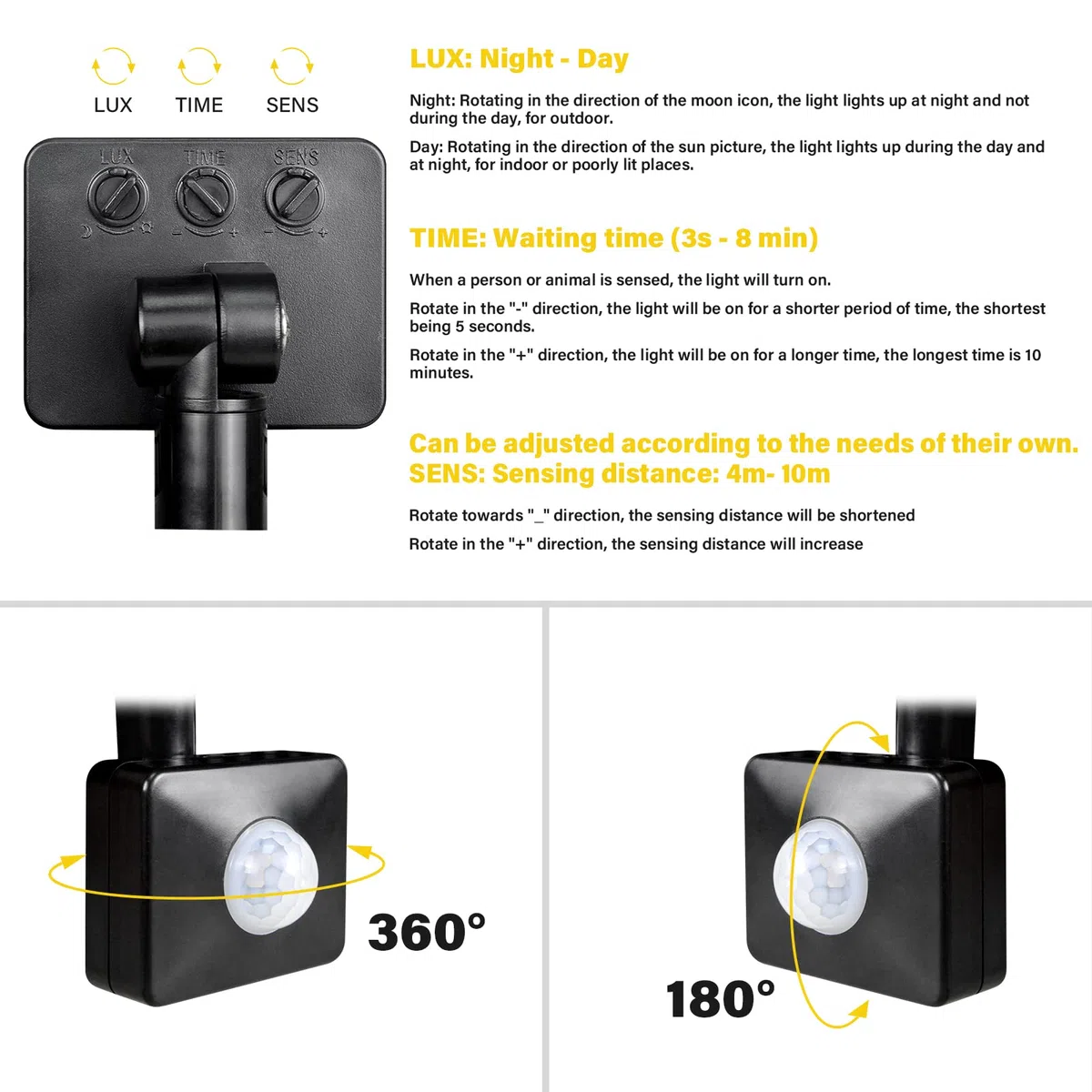 RIGIDON 2x 10W Faretto con Sensore di Movimento, 1000 LM 3000K Bianco Caldo Proiettori Faretto LED da Esterno, Fari di Sicurezza, Luci Esterno Per Giardino, Garage, Strada, Patio, Terrazza, Cortile