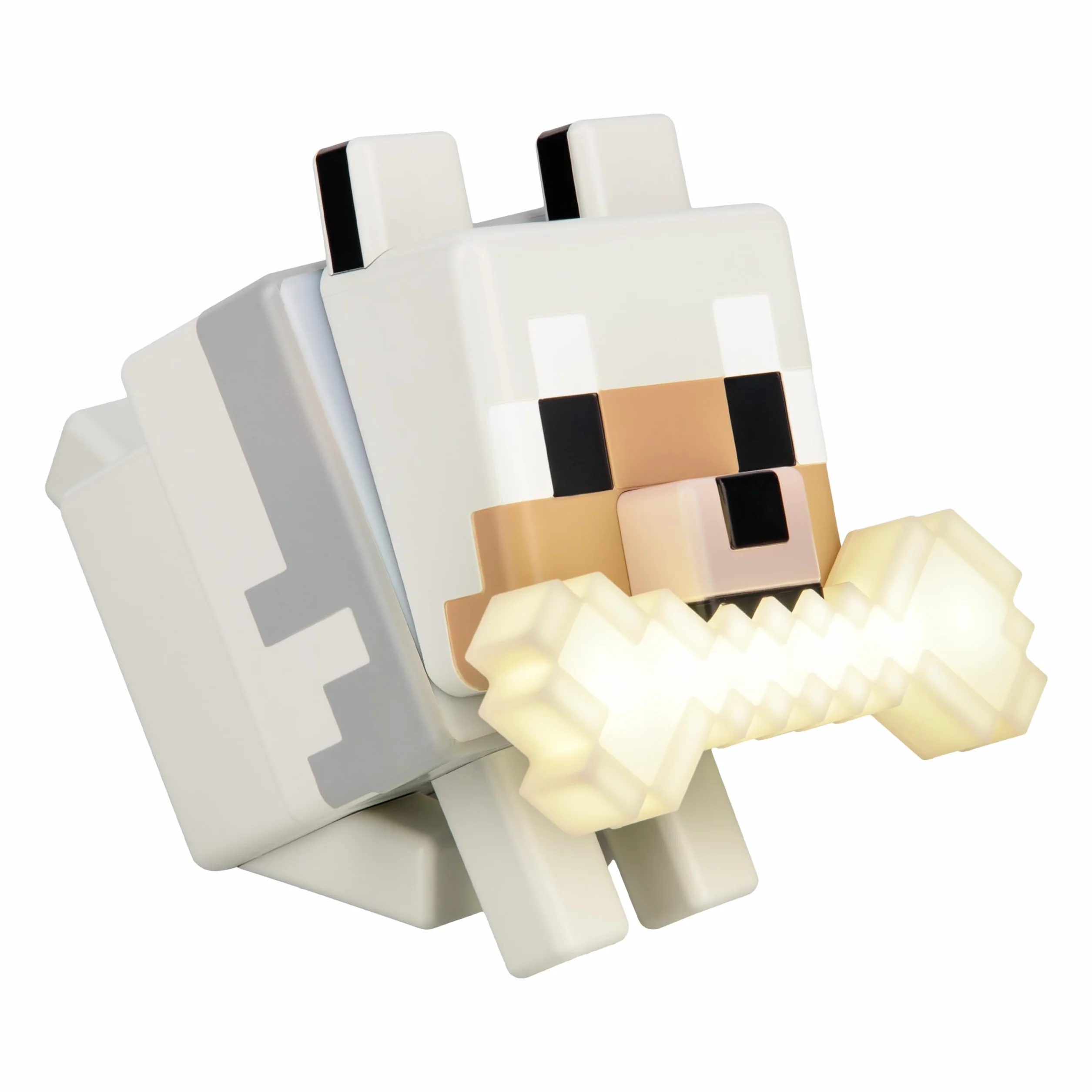 Paladone, GloBuddies, Luce 3D che cambia colore con Lupo di Minecraft, lampada notturna a LED con licenza ufficiale, cambia colore con un tocco, merchandising videogiochi, alimentazione a batteria