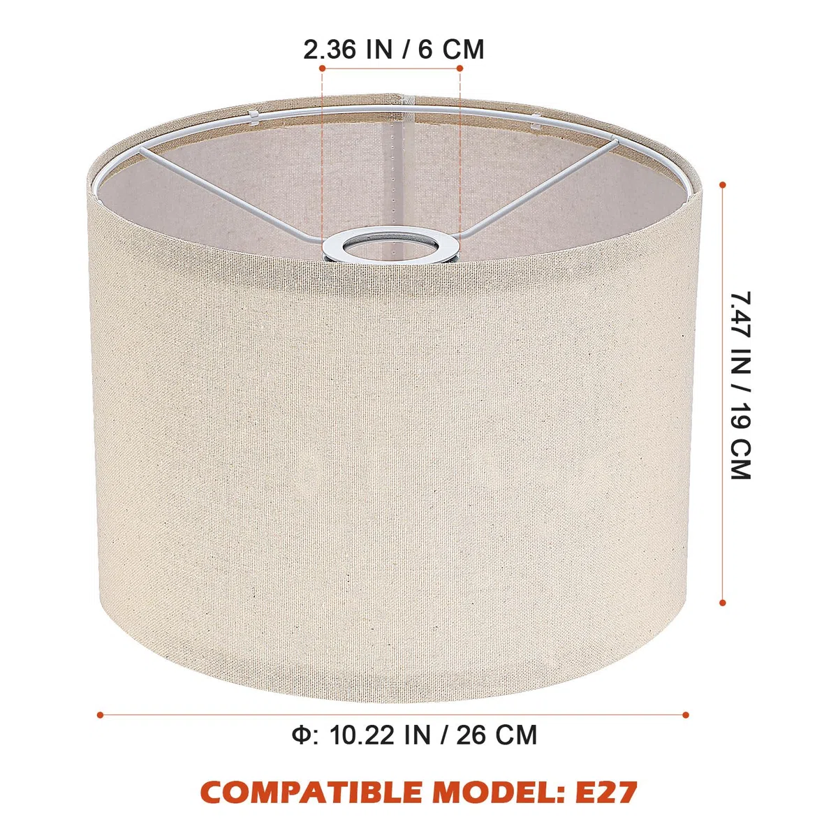 Paralumi in Lino Beige per Lampada da Terra da Tavolo Paralume Staccabile E27, Design Naturale e Funzionale per Studio e Ufficio