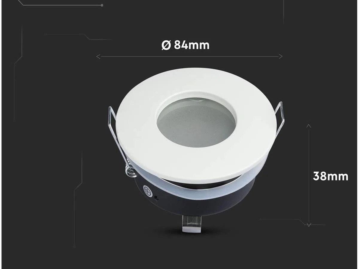 LEDLUX 2 Pezzi Porta Faretto Impermeabile, Porta Faretti da Incasso GU10 MR16, IP54 Per Luci Incasso Da Bagno e Esterno (Rotondo, Bianco)