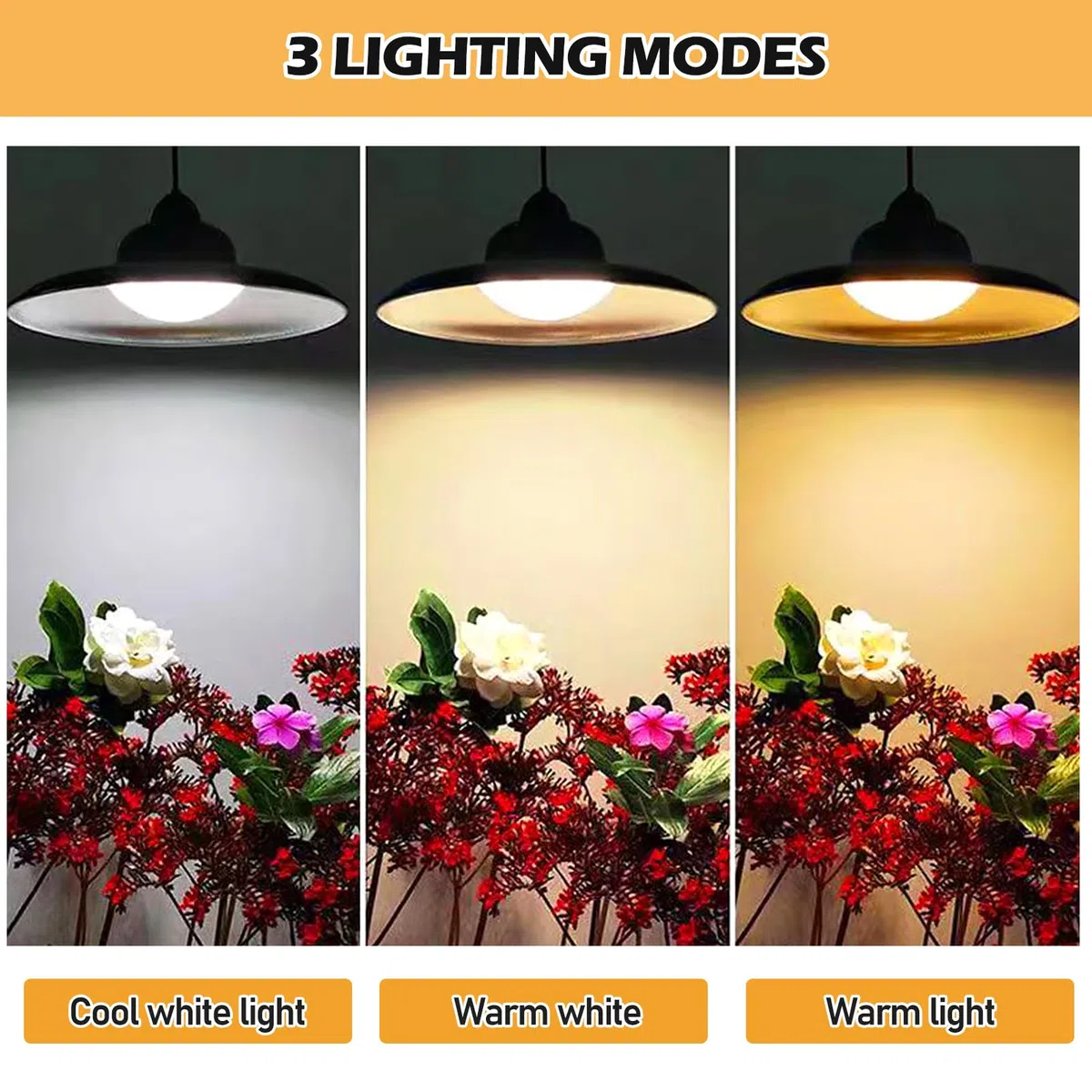 Lampada solare con telecomando, 3 temperature di colore, IP65, impermeabile, a sospensione per giardino e terrazza