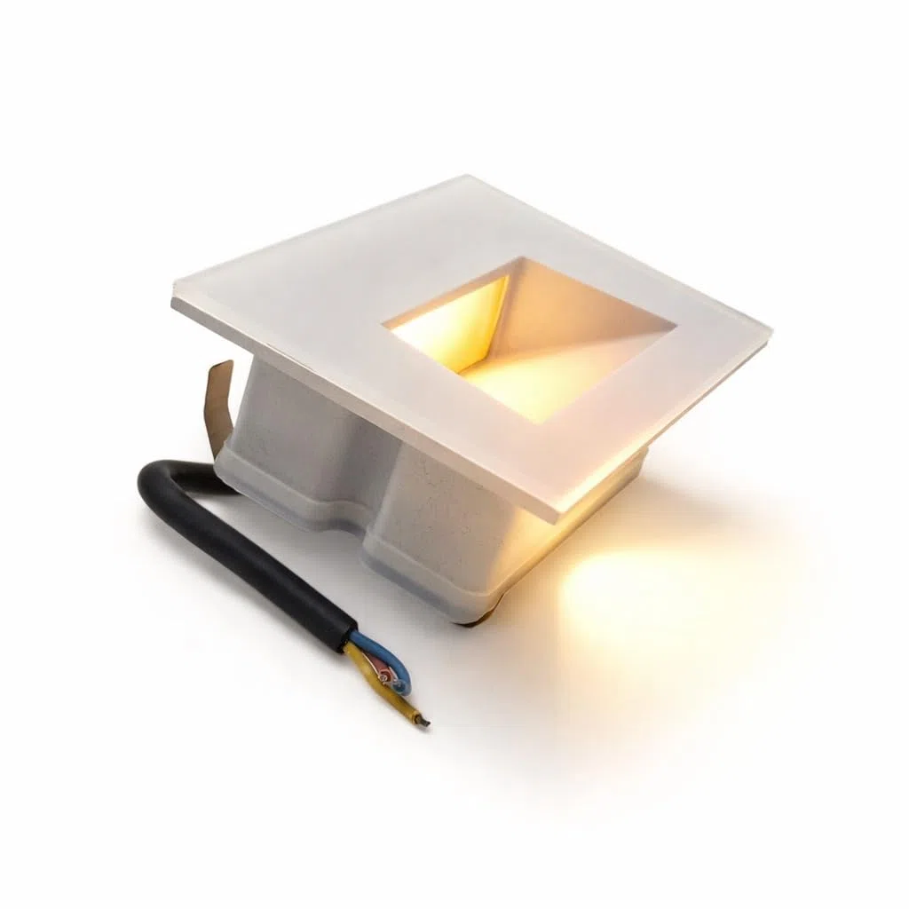 Segnapasso LED da Incasso per 503 a Parete IP65 5W 500 Lumen CCT Switch Luce Calda Fredda e Naturale Vetro Frontale per Scale Corridoi e Esterno