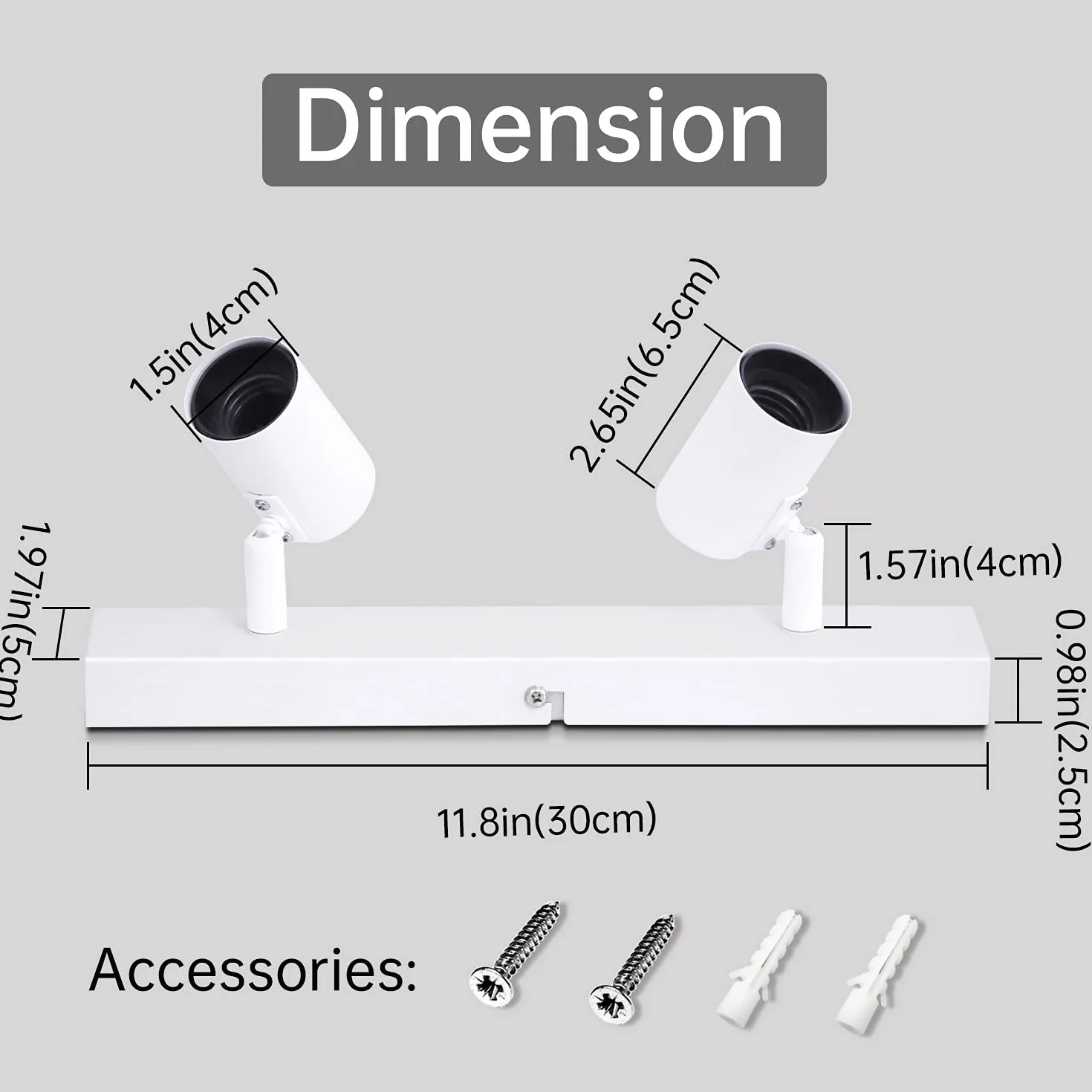Faretti da Parete Interno Orientabili, Bianco Lampadario Faretti Led Soffitto non Inclusa Lampadina E27, Luci da Soffitto e27 per Soggiorno, Corridoio, Entrata o Scale, Max Non più di 60W