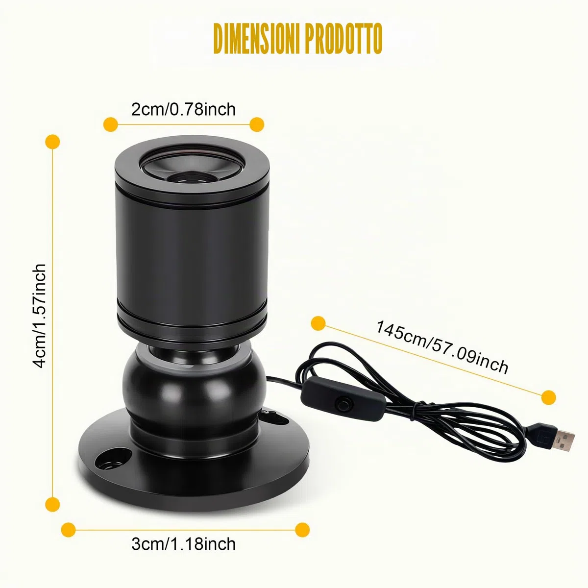 4PCS Mini Faretti a Spot, USB 5V 1W Vetrina per Gioielli Luci LED Spot, Piccola Luce D'accento, Faretti da Lncasso a LED per Vetrine, Gioielli, Armadi, Modelli