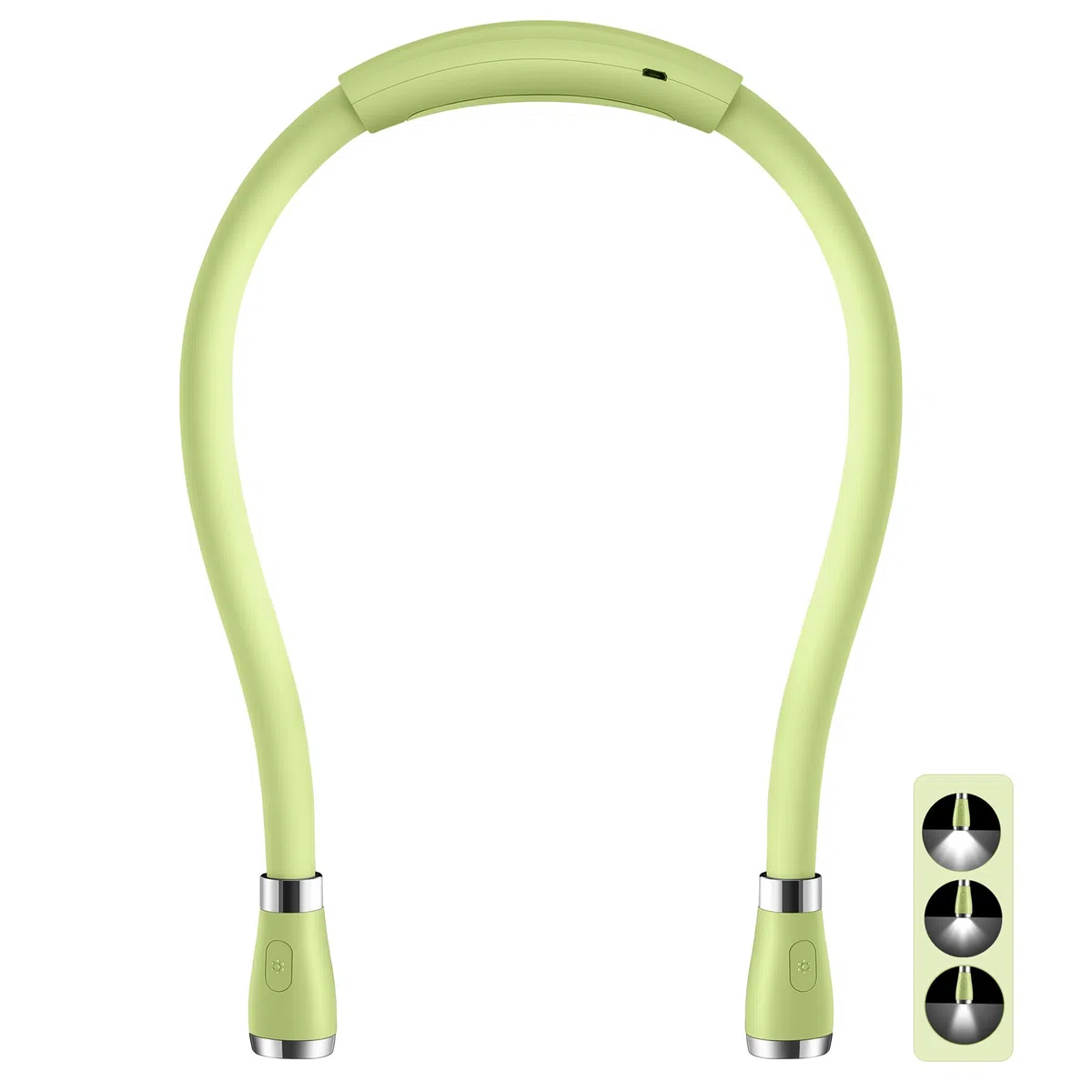 Lampada da lettura a LED a libro con luce USB ricaricabile, vivavoce, 4 lampadine a LED, 4 luminosità regolabile, per la lettura a letto o la lettura in auto (Verde)