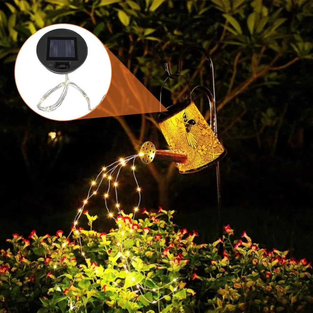 Sostituzione superiore per lampada da annaffiatoio solare con luci a fata bianche calde - Scatola batteria e pannello impermeabili IP65, parte di ricambio per lanterna fai-da-te