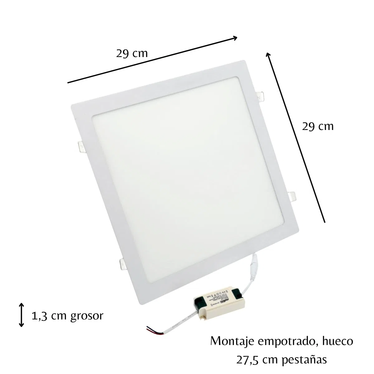 JANDEI - Faretto LED da incasso quadrato da 24W. Perfetto per casa, soggiorno, camera da letto, corridoio, ufficio. (Bianco freddo 6000K)