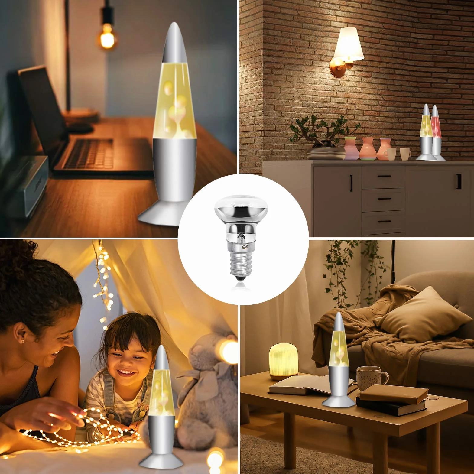 Luxvista 30W R39 E14 Lampadina Riflettore Dimmbar per Lampada Lava Lampadine E14 SES Piccola Vite Edison Lampadine Riscaldanti per Lampada Lava, Bianco Caldo 2700K (2-Pack)