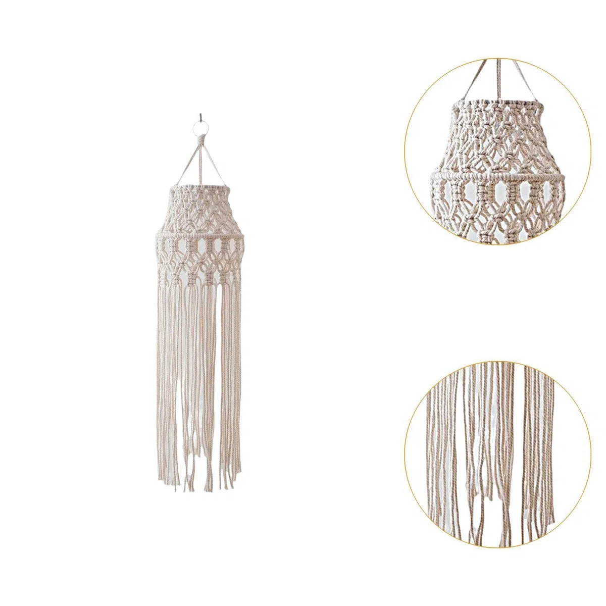 Milageto Paralume per lampade Bohémien, Paralume in macramè, apparecchi di Illuminazione, Copri lampadario a Sospensione Boho per Angolo Soggiorno Ufficio