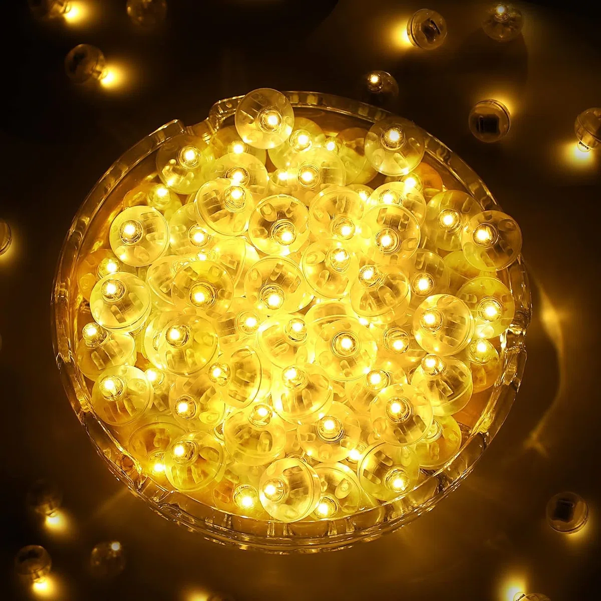 LED per Palloncini 100 Pezzi Mini Luci LED a Batteria Piccole Luminosi Lampada Bianco Caldo per Compleanno, Halloween, Natale, Matrimonio, Capodanno