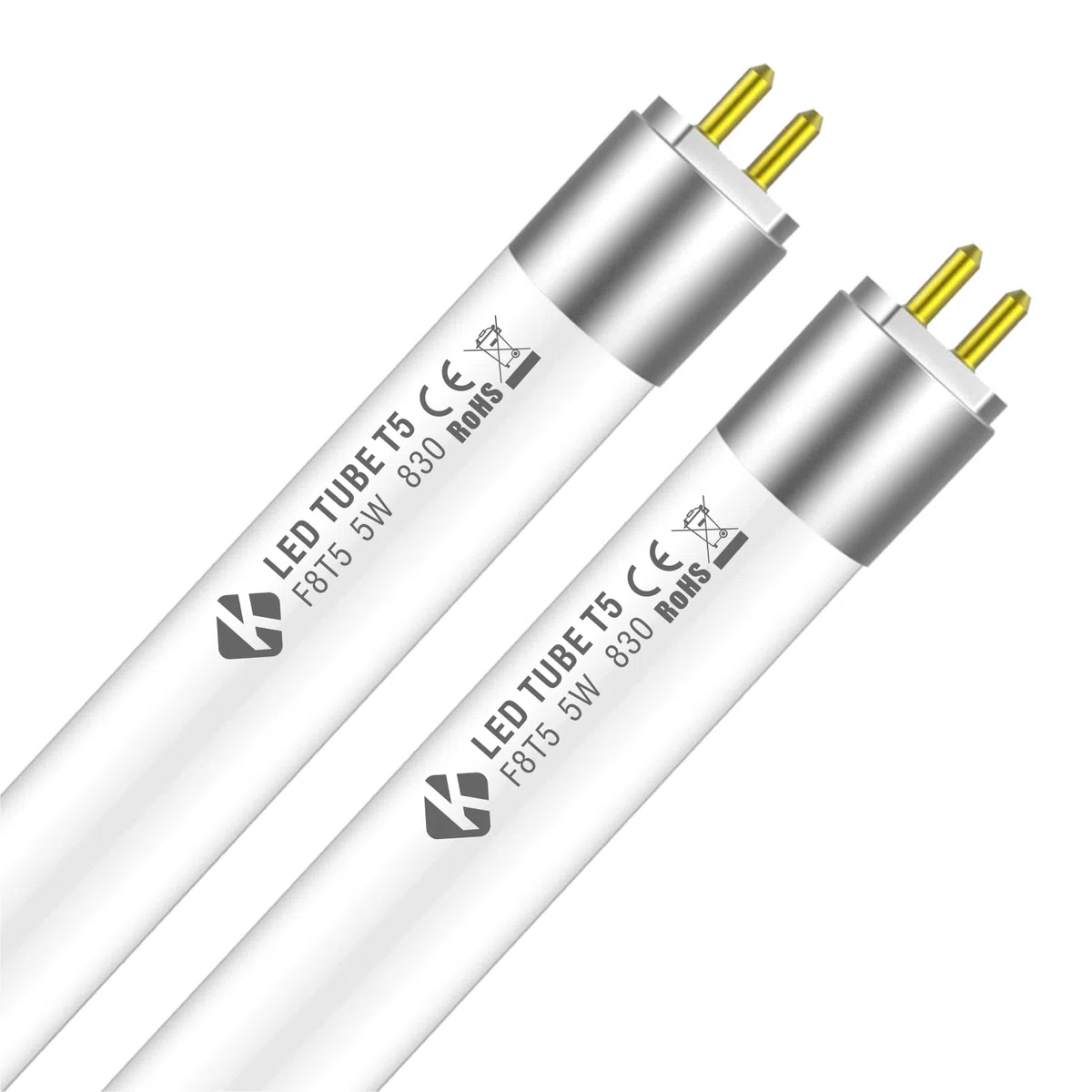 Tubo LED Plug & Play T5 da 30,5 cm, 288 mm, 5 W, 3000 K, 680 lm, funziona con alimentatori ECG/CCG e sostituisce tubo fluorescente da 30 cm T5 8 W, adatto per cucine, illuminazione di emergenza