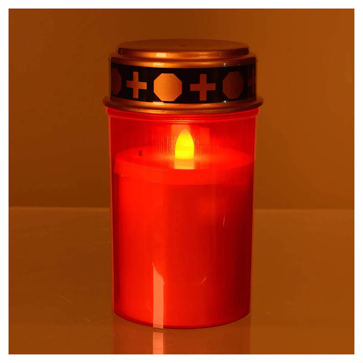 6 pz Lumino Votivo funebre a LED, effetto fiamma colore Rosso, con effetto tremolante, resistente alle intemperie, candela votiva, luce di cimitero, candela elettrica incluse 2 batterie stilo