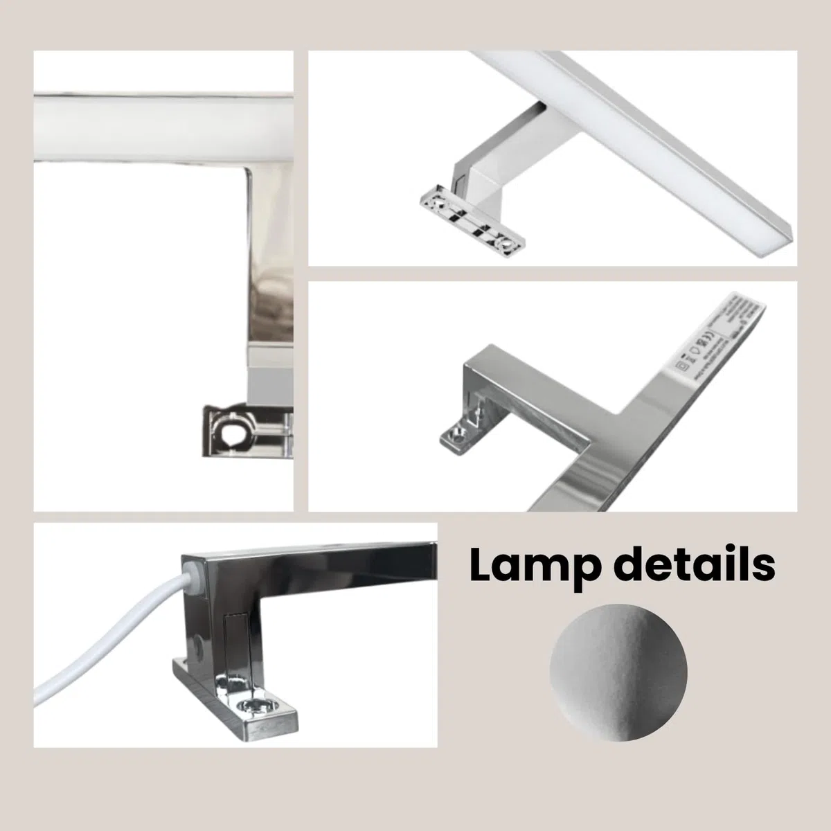 Evotrade Applique LED 30 cm. per Specchio Bagno - Lampada IP44 Waterproof, Luce Uniforme, Ideale per Cucina, Bagno e Ambienti Moderni - 4000K - Luce Neutra (Colore: Cromato)