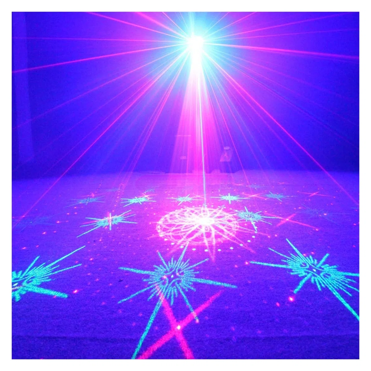 Luci DJ, Mini RGB 5 fori 128 modelli proiettore LED blu Club Home Party Bar DJ Disco Xmas Dance Stage Effect Light N60T155 per feste, bar, club, matrimoni, Halloween, Natale