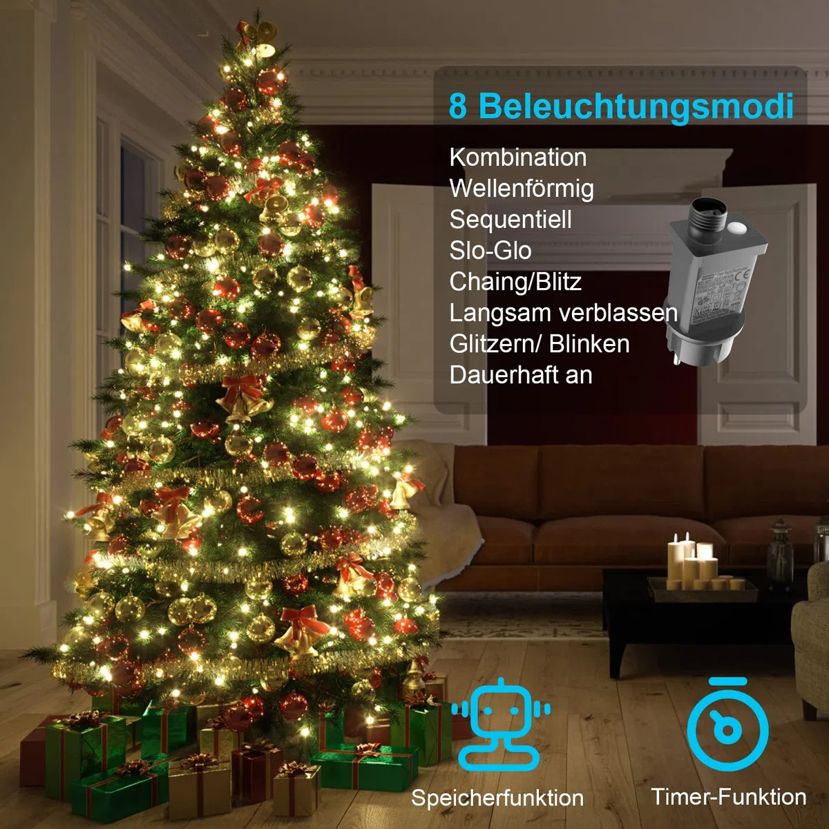 Alimentatore LED 31V 9W Etopgo 8 modalità LED trasformatore driver con funzione di memoria trasformatore per luci di Natale, luci fiabesche, reti luminose e luci a ghiacciolo