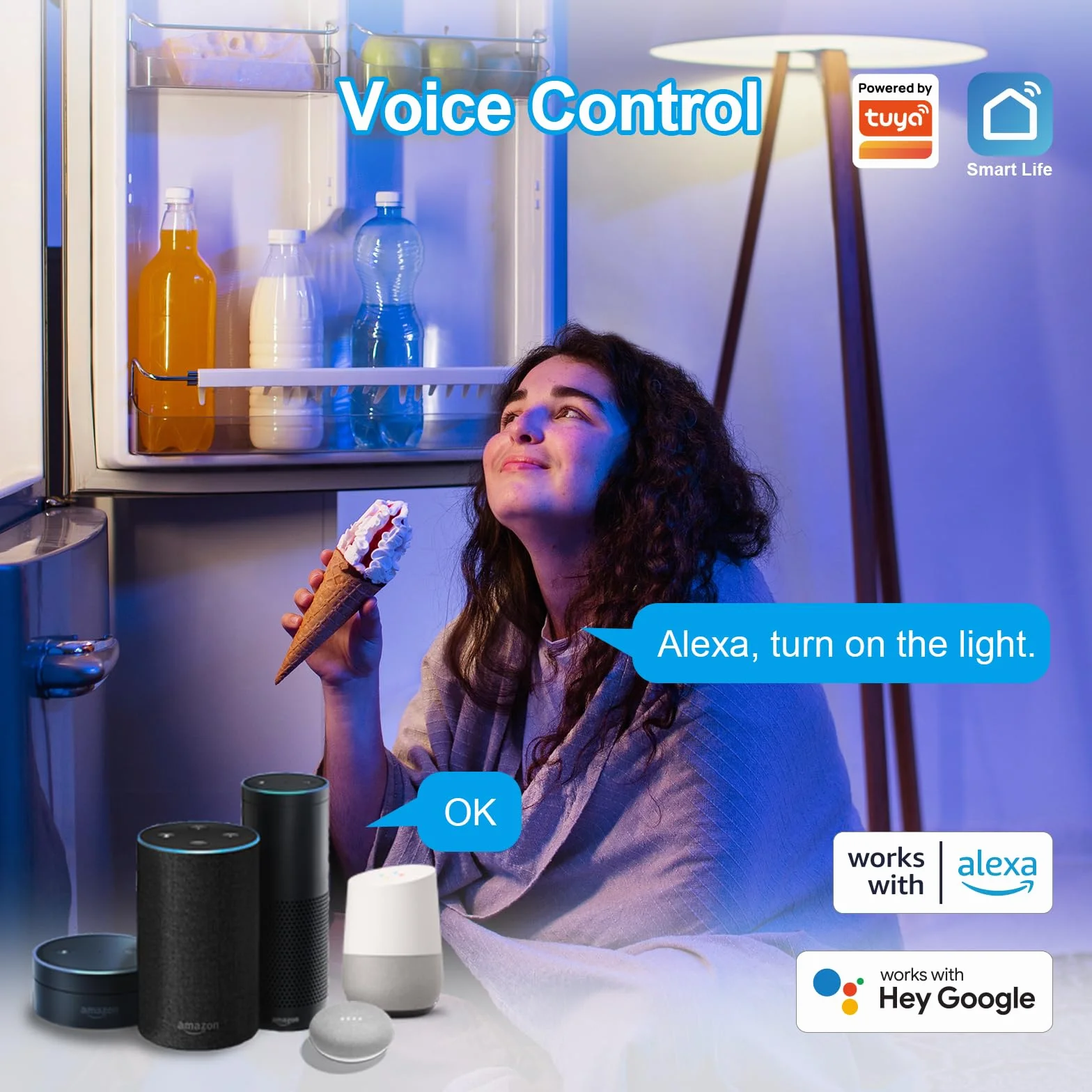 ANTELA Lampadine LED Alexa Inteligente WiFi E27 G45, 4,9W 470LM Dimmerabile RGB & 2700K-6500K Bianco Freddo Caldo, Compatibile con Alexa/Google Home, 2Pezzi