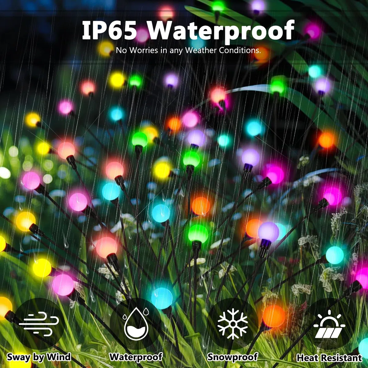Lampade solari per esterni, 4 pezzi, lucciole solari con 10 LED, Colorato lampade solaro da giardino, IP65, impermeabili, per esterni, luci decorazione da giardino, balcone