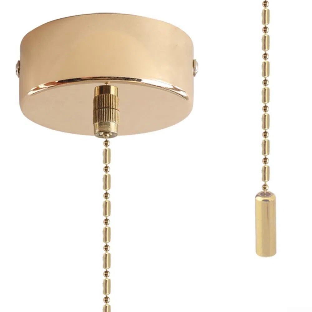 Interruttore a corda per la luce, interruttore per il soffitto del bagno, con catena estesa da 150 cm, per bagno (oro)