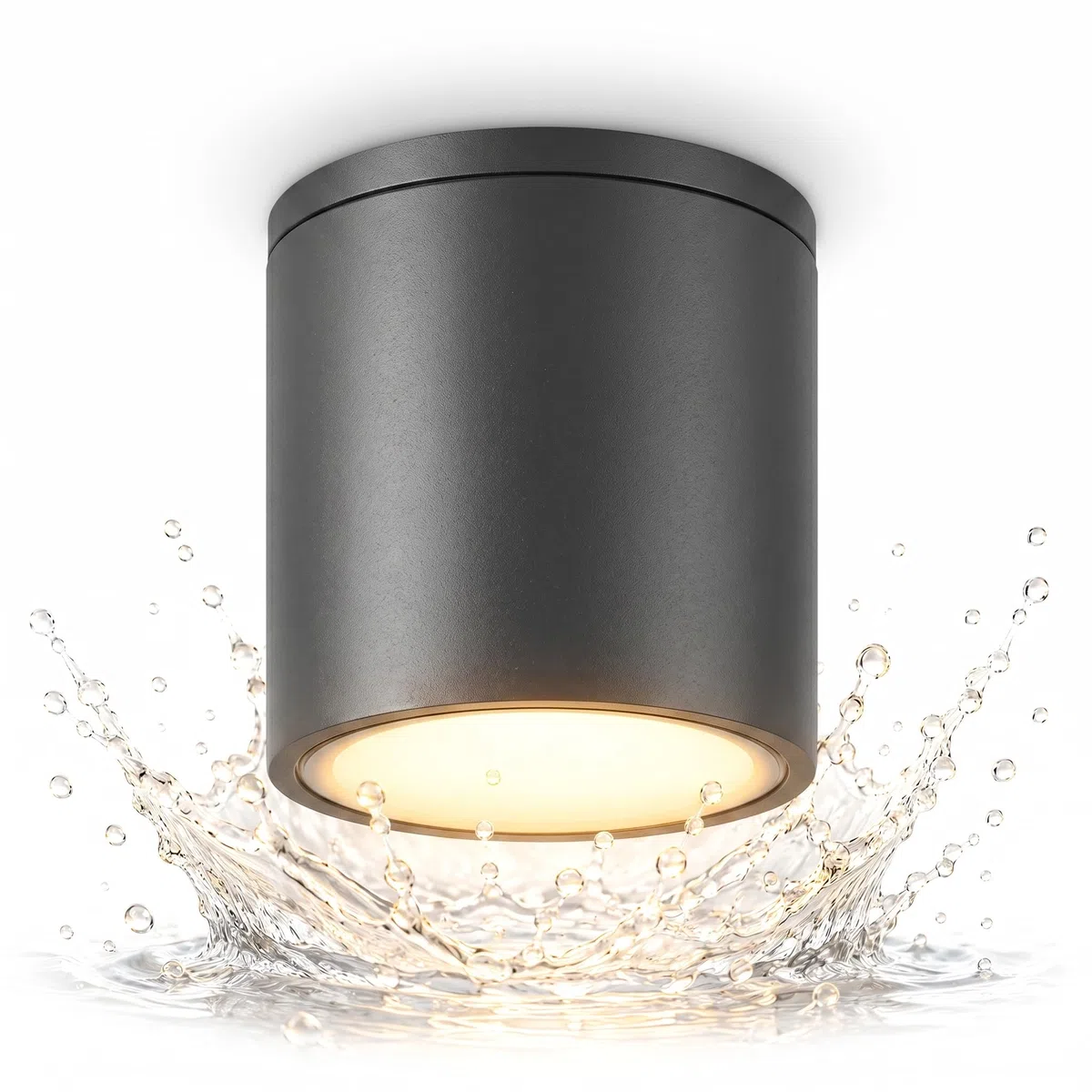 Dopa Dopastore Faretto da Soffitto con Attacco GU10 Cilindro Spot dal Design Moderno in Alluminio Portalampada IP54 Per Esterni Interni (Nero)