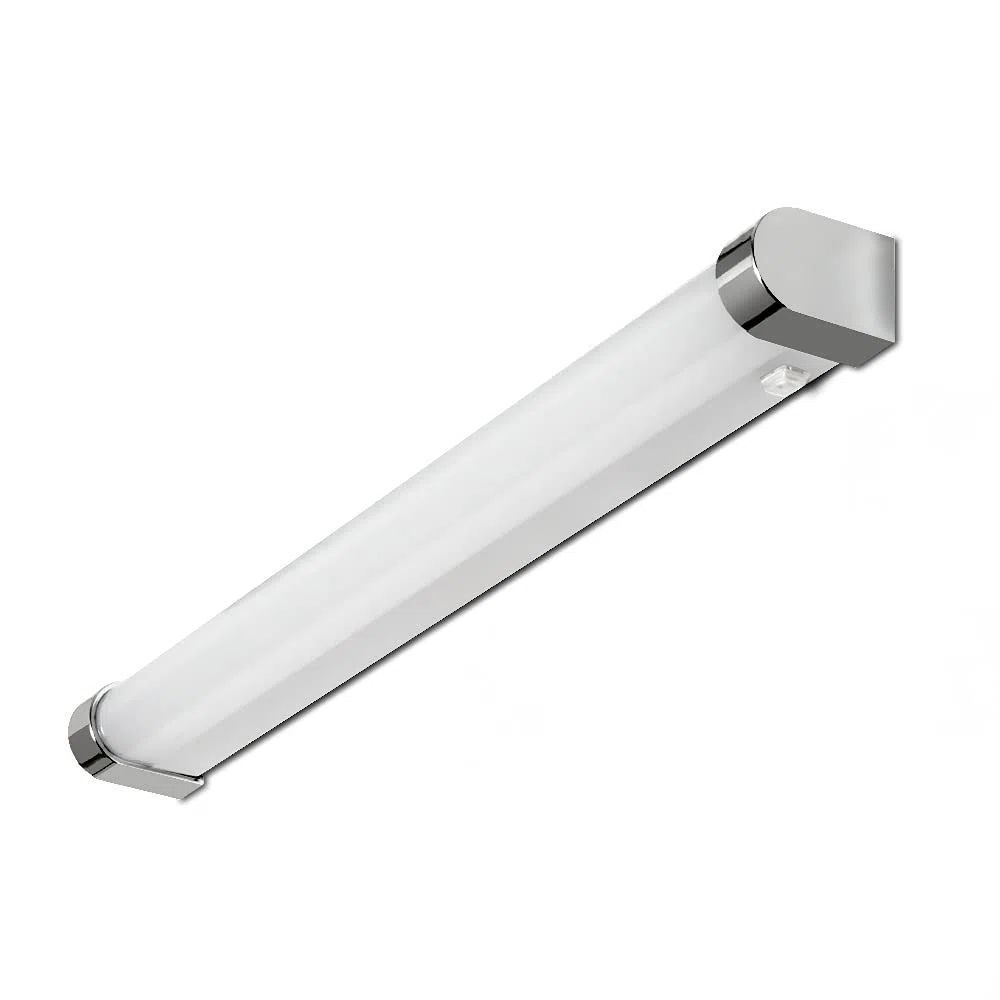 Kwazar Illuminazione – Lampada da bagno da fissare sopra lo specchio – Applique da parete con interruttore – Luce bianca neutra, 20W, 1800lm, 76 cm, grado di protezione IP44, 230 V, LED, cromo