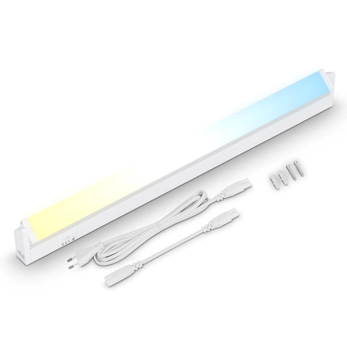 BRILONER - Lampada sottopensile LED orientabile, barra led sottopensile CCT per cucina, temperatura di colore regolabile, luce per armadi, 6,5W, 545x60x25mm (LxLxA), bianco