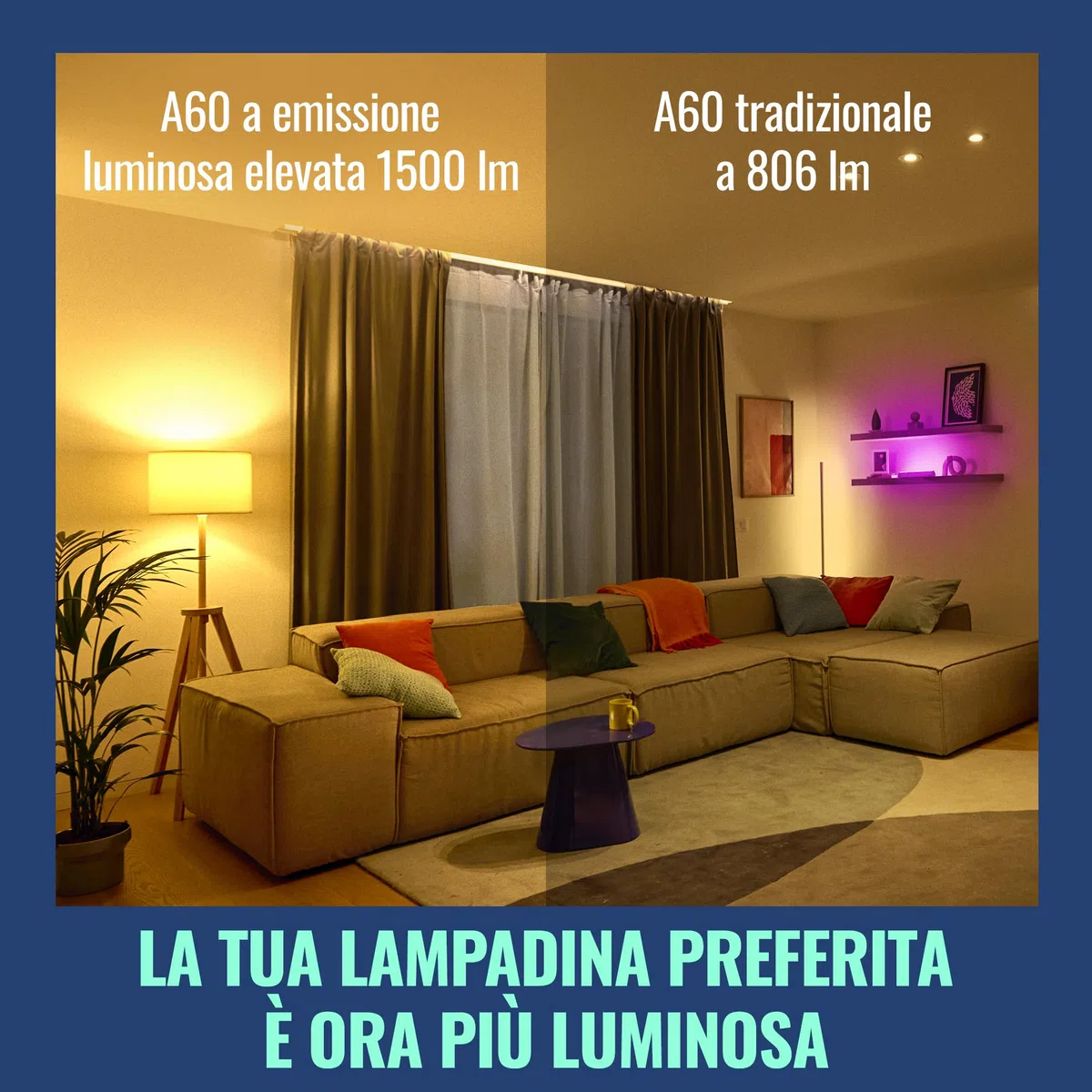 WiZ Lampada Smart LED A60, bianco Regolabile, attacco E27, 100 W, 2.200-6.500 K,1.521 lumen, intensità regolabile, compatibile con Alexa, Google Assistant e Apple Home, conf. da 1