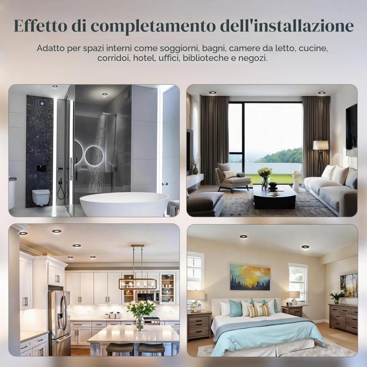 LED Faretti da Incasso IP65, 5W, Faretti da Soffitto per Bagno, Ambiente Umido, per Foro da 68-75mm, GU10, Lampada da Incasso, AC220-240V (Senza Lampada), 1 Pezzo, Nero
