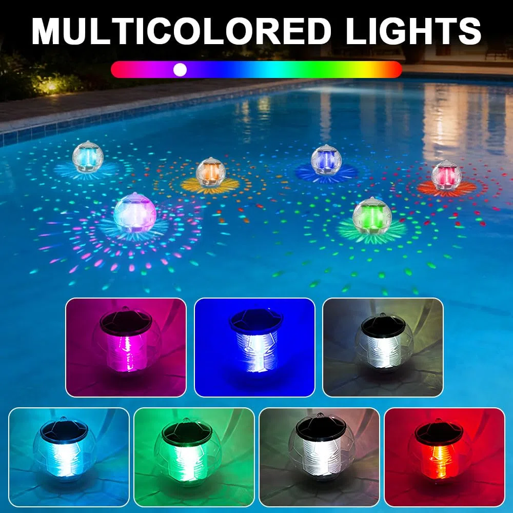 Luci per Piscina Fuori Terra Solari Galleggianti, 2 Palla Luminosa Luci Galleggianti per Piscina, Palla luci LED piscina Galleggianti Lampada a Sfera Solare per Piscine, Feste, Giardini