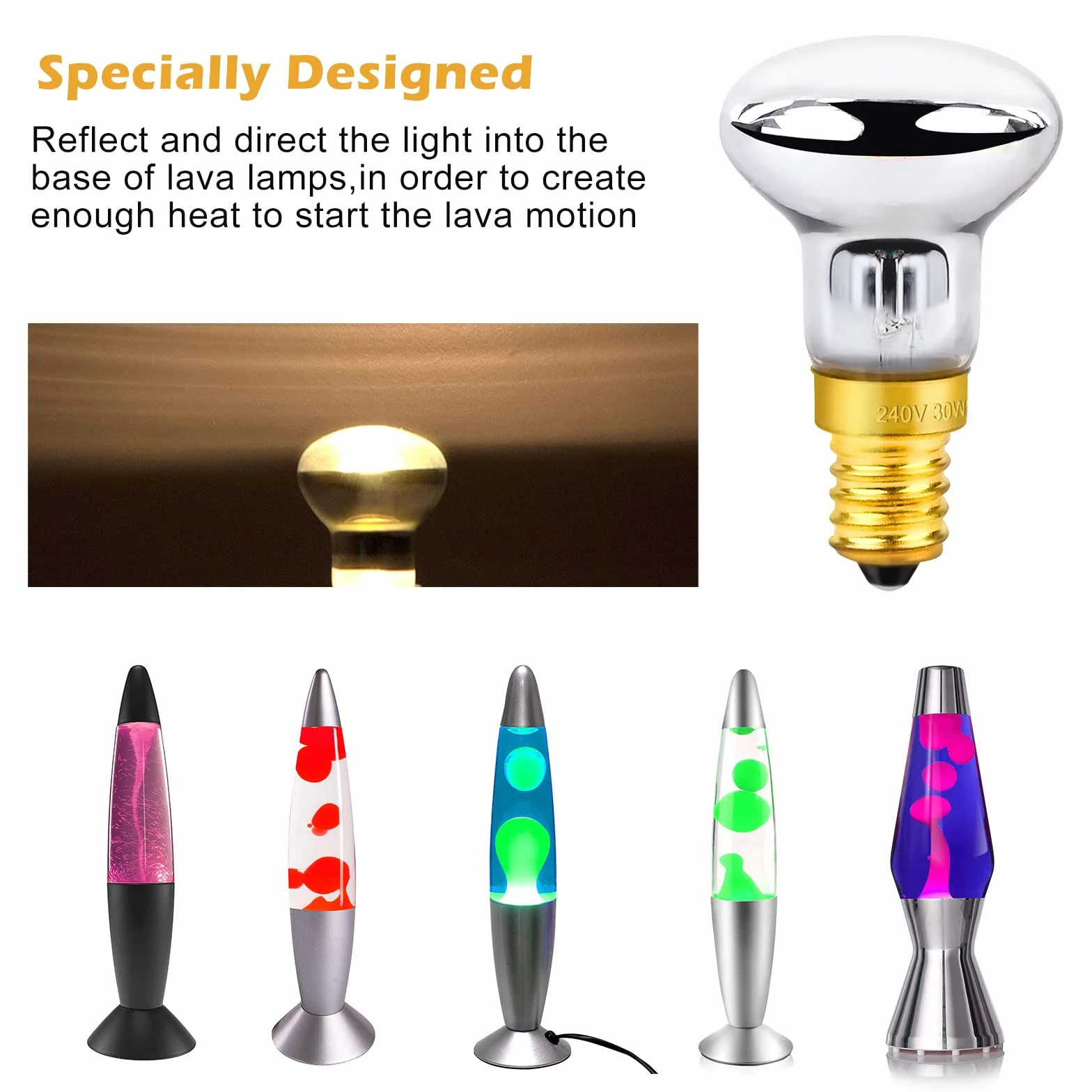 6 Pezzi Lava Lampadina E14 30W R39 Lampadina a Incandescenza, Luce Calda 2700K, 340LM, AC 230V, Filamento R39 Attacco Piccolo per Lavalamp, Lampade a Lava, Lampada Vulcano, Lampada Bolle