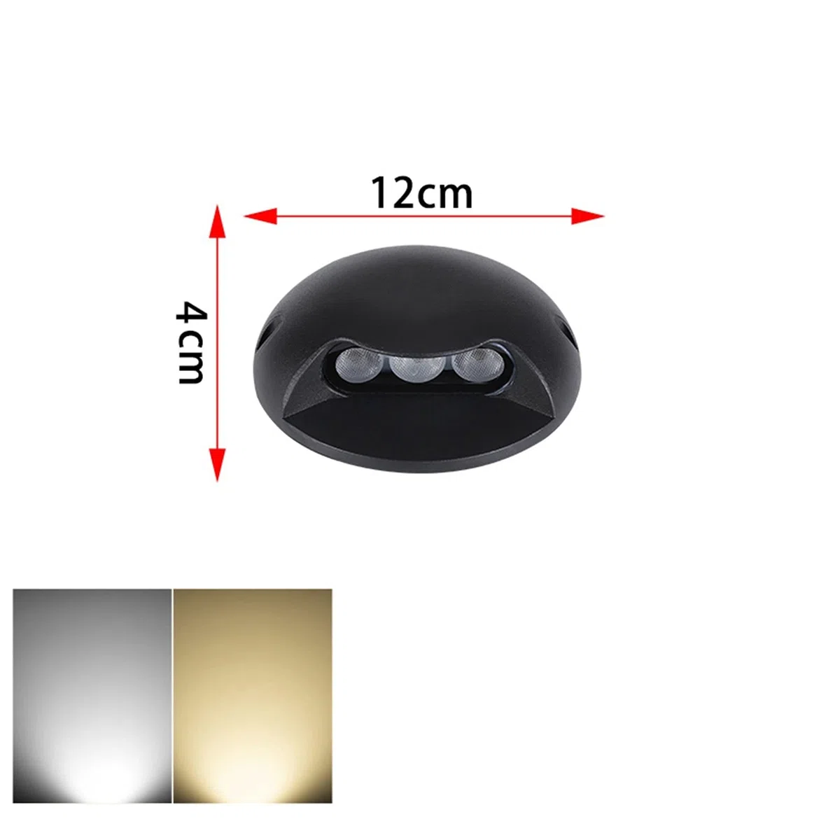 Luci LED Segnapasso Esterno Luce Laterale 2W 3W Non c'è Bisogno di Aprire Buchi Impermeabile Ultra Sottile Applica A Giardino, Terrazza, Marciapiede (Colore : Bianco Caldo, Misurare : 3W)