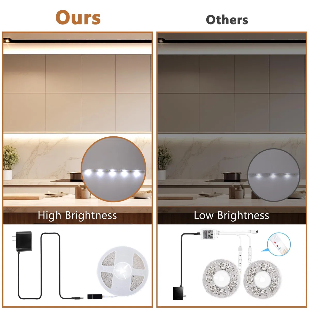 Wefomey Striscia luminosa a LED bianca, 100 piedi dimmerabile, 24 V, con controllo remoto e app, 2700 K - 6500 K, 1440 LED, per camera da letto, cucina, appartamento (1 rotolo o 100 piedi)
