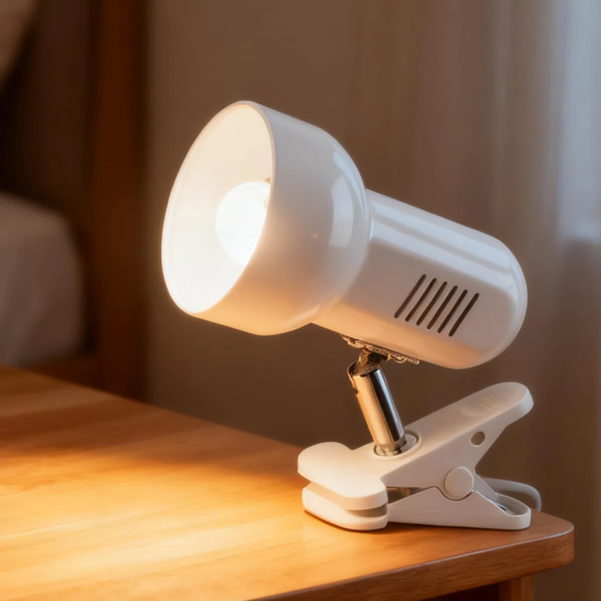 GBKDQQ Lampada da scrivania bianca, 220 V, E27, portalampada da tavolo con spina europea e interruttore cavo, base per lampada, girevole a 270°, flessibile per lettura a letto, lavoro e apprendimento