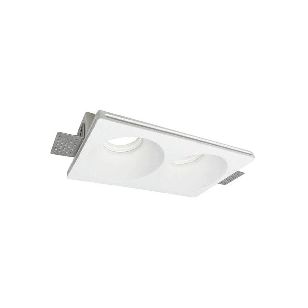 Portafaretto incasso in gesso scomparsa doppio diffusore tondo attacco gu10 gs23