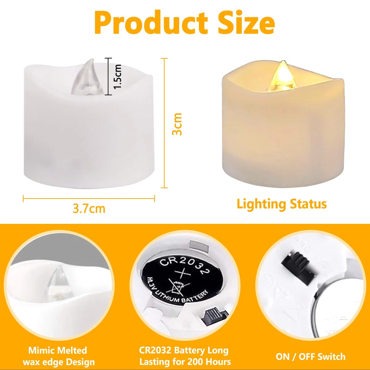 Candele a LED 30 Pezzi, Candele LED Fiamma Oscillante, Candele Senza Fiamma, Lumini a Batteria, Luce Bianca Calda, per la Decorazione della Casa, Festa di Nozze, Natale, Halloween