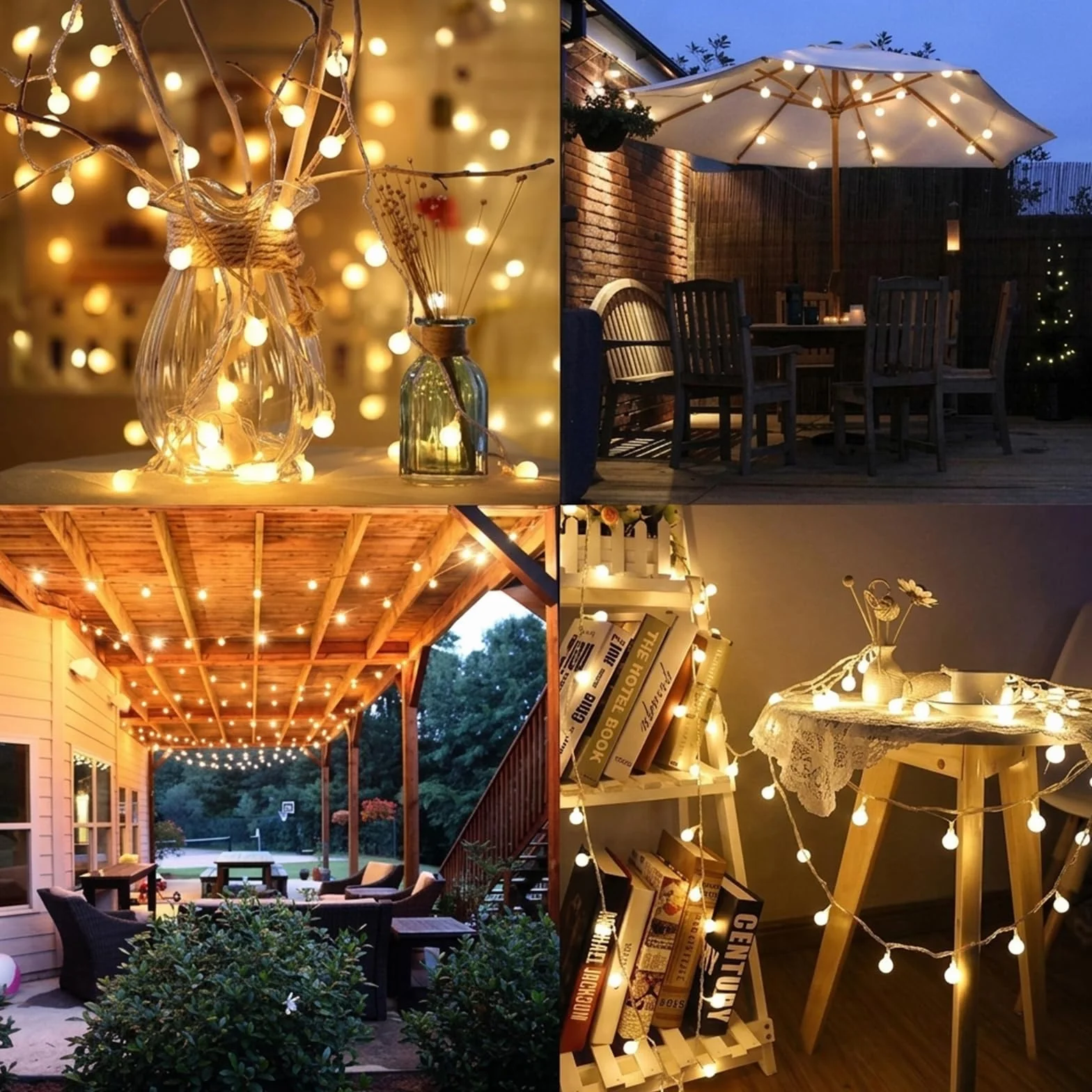 Augone Catena luminosa a sfera [120 LED], 12M 8 modalità e funzione Merk, catene luminose da esterno/interno con spina, decorazione ideale per feste, stanza dei bambini, illuminazione natalizia.