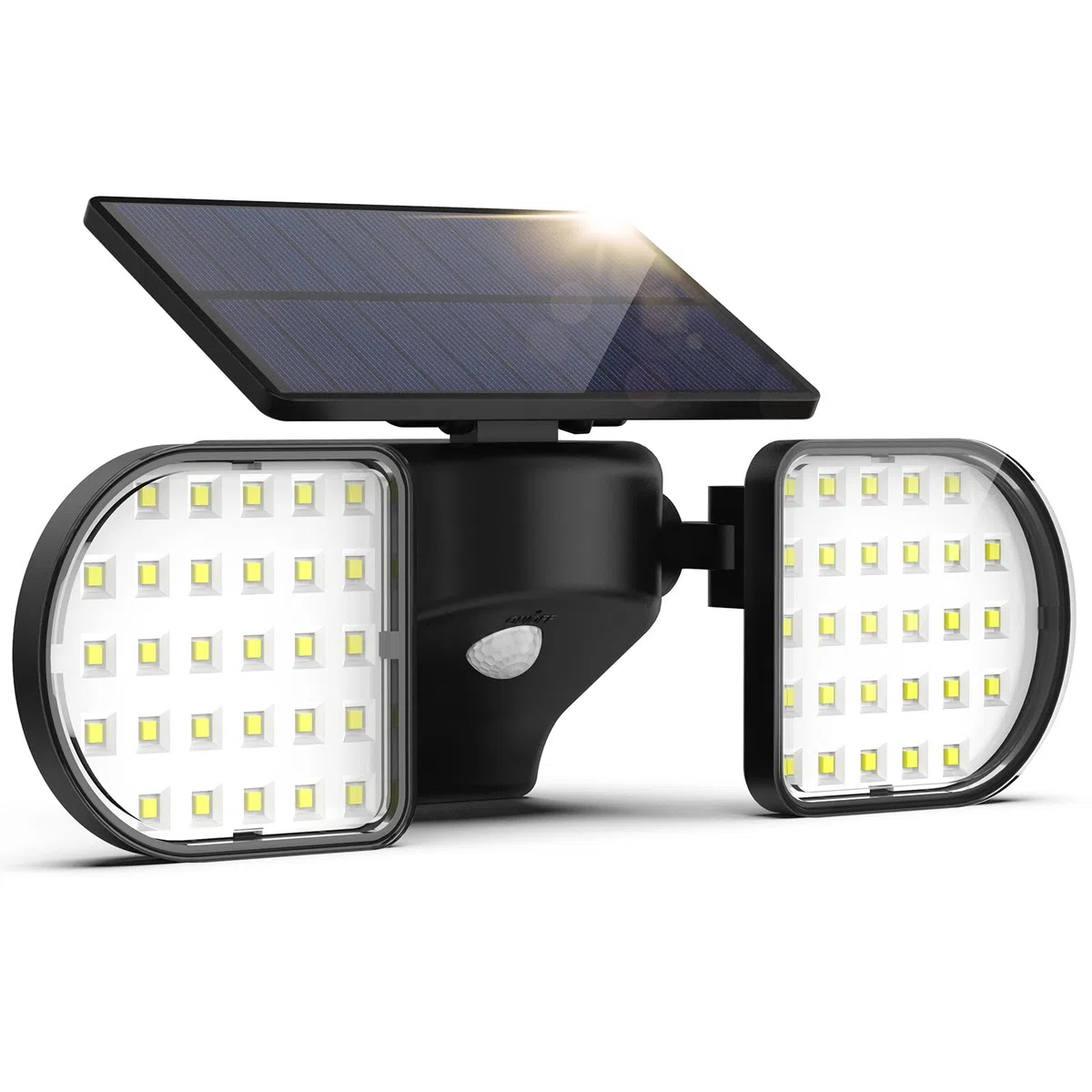 OUSFOT Faretto LED da Esterno Solare 56 LED Luce SolareLED Esterno con Rivelatore 2200 mAh, Lampada Solare da Esterno IP65 Illuminazione da Parete Esterna per Giardino, Garage