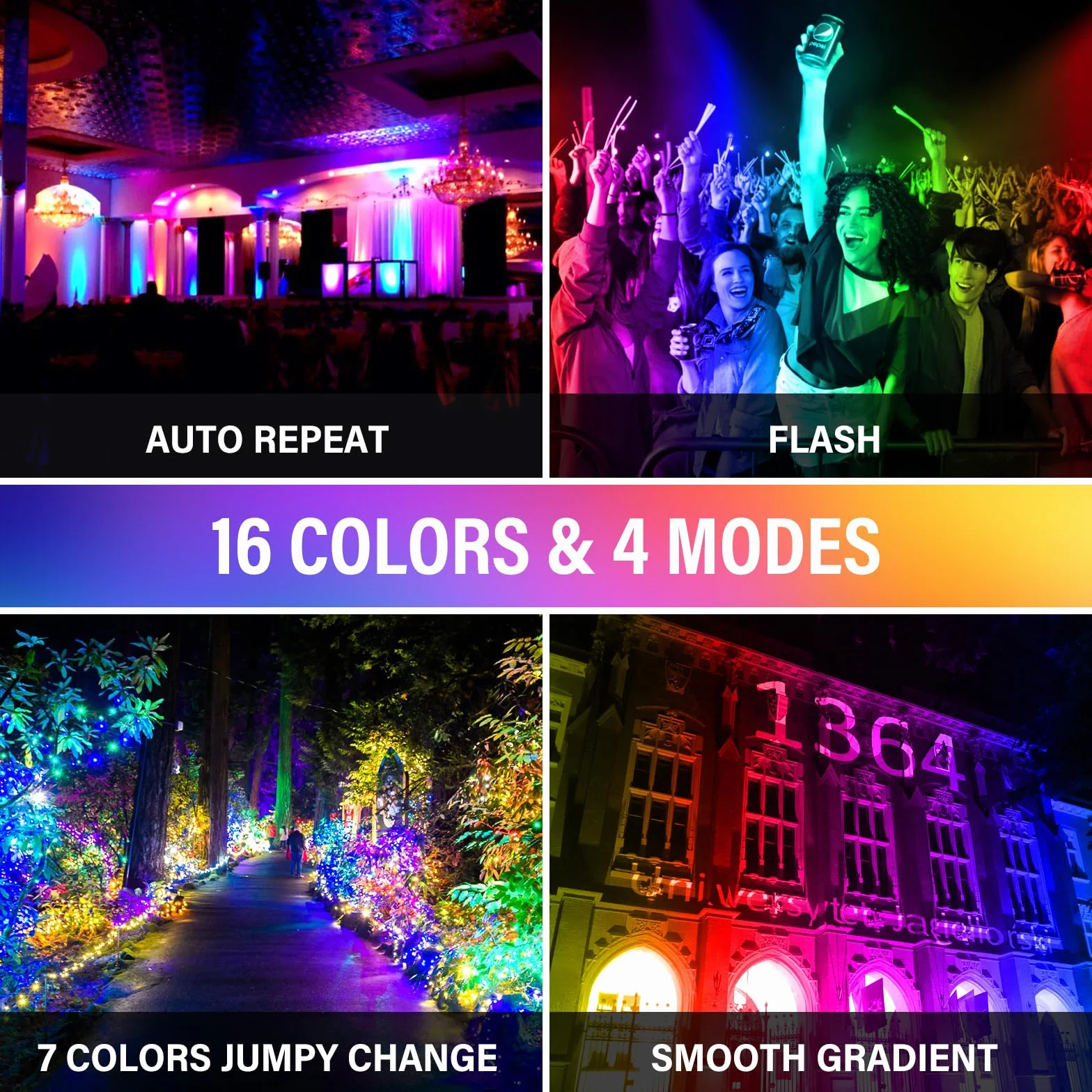 RIGIDON 1 pezzi 30W Faretto LED RGB con Telecomando, Proiettore 16 Colori 4 Modalità Funzione di Memoria Proiettore da Interno Esterno, Impermeabile IP66 Faretti LED per Halloween Natale Giardino