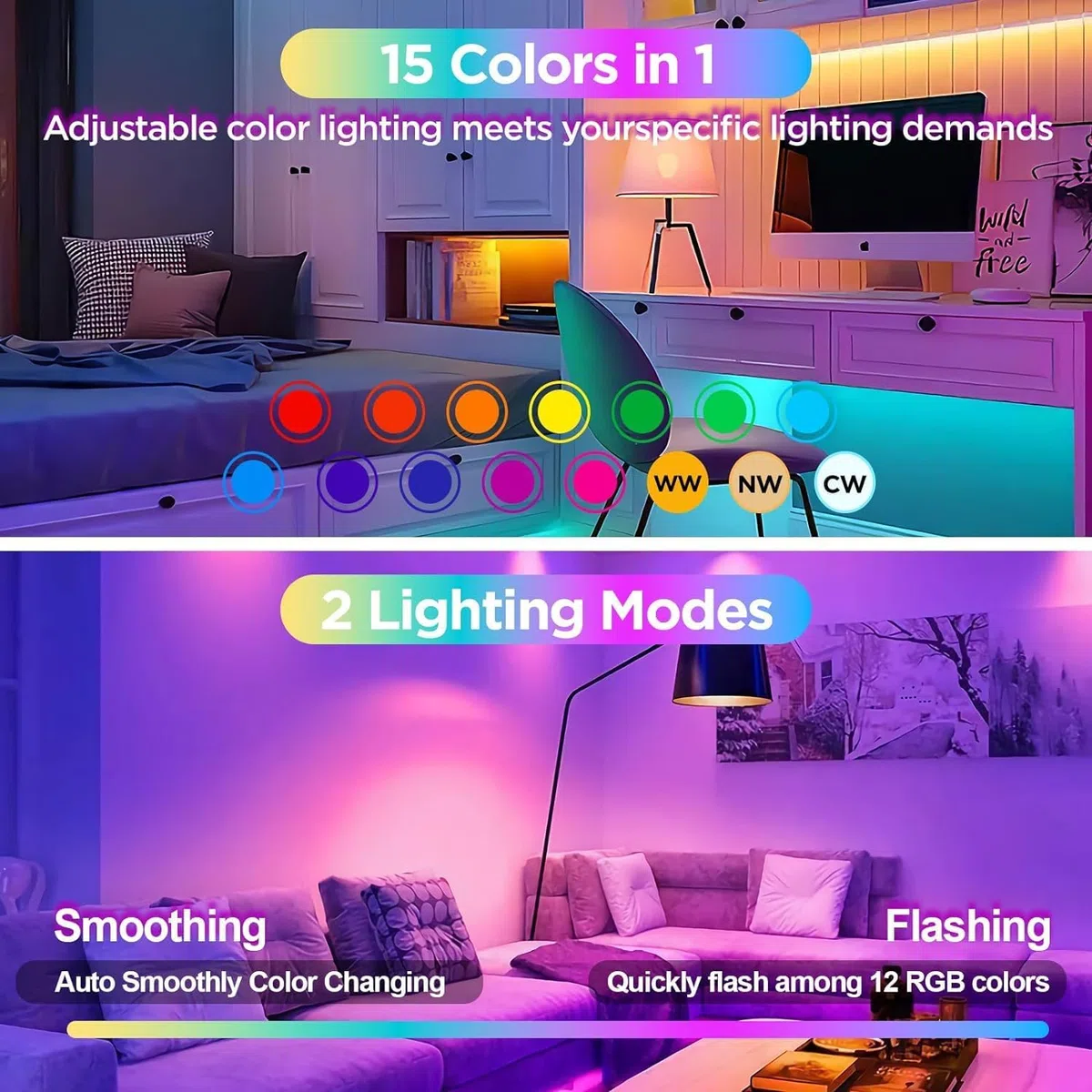 2 lampadine ricaricabili USB C con telecomando, lampadine a batteria da 3 W, 16 colori, dimmerabili, campeggio all'aperto, lampadina di emergenza con portalampada rimovibile E27