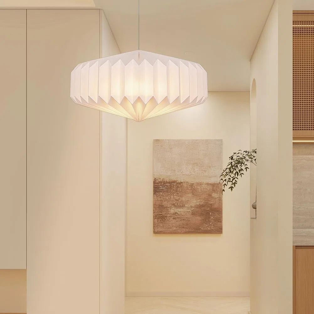 Origami - Paralume di carta di design, pieghevole, decorazione artistica, decorazione nordica, in carta creativa, per lampada da soffitto, per camera da letto, soggiorno, sala da pranzo