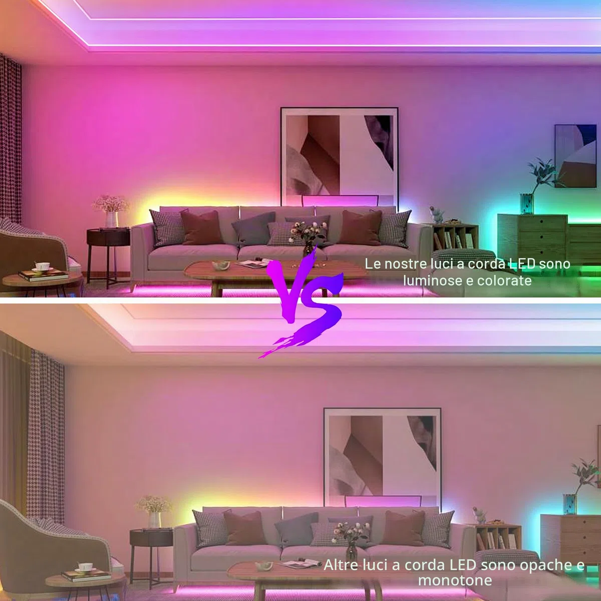 Macchiatto Neon LED Striscia 5M, DIY RGB Striscia LED Camera con App/Telecomando, Sync Musica, Impermeabile per Interni, Esterni, Decorazione Camera da Letto Gaming