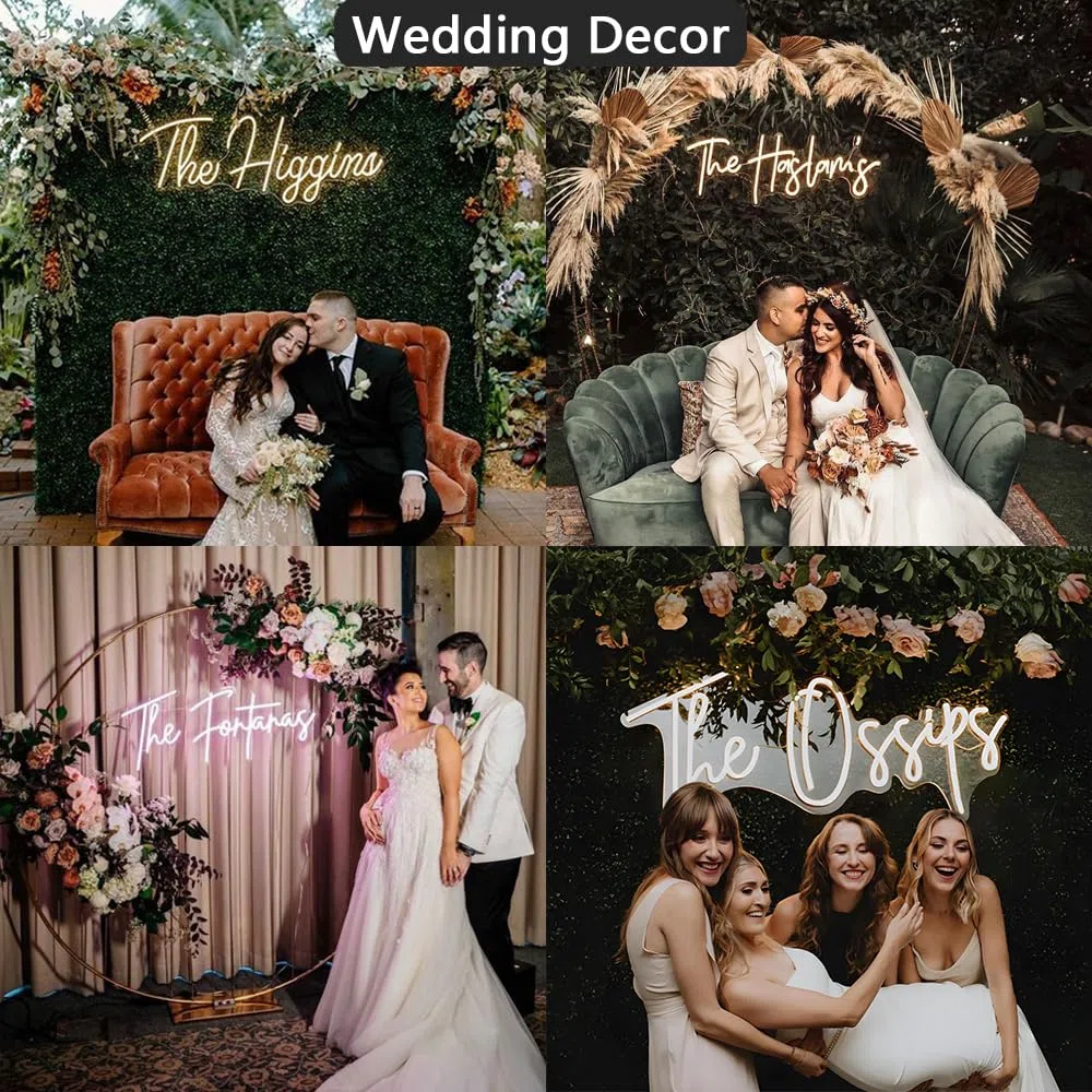 Insegna al Neon LED Personalizzabile Opzionale Scritta Neon Personalizzata Segni Luminosa per Parete Decorazione Camera da Letto Matrimonio Compleanno Festa Negozio Luci Regalo