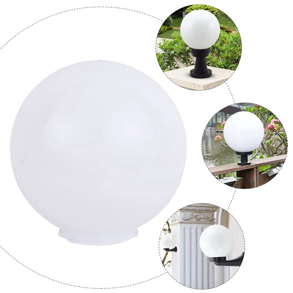 Housoutil Acrilico Globo Lampada Ombra 20 Centimetri Sfera Rotonda Paralume Sfera Ombra Palo Della Lampada Ombra Di Plastica Globo Di Luce Lampadine Copre Apparecchi Di Illuminazione