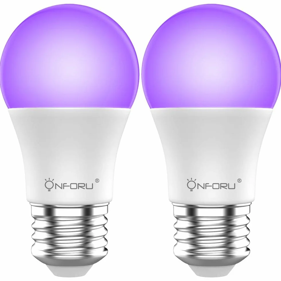 Onforu 2 Pezzi 9W Lampadine UV LED, Luce Nera Lampadine E27, Black Light, Illuminazione Ultravioletto per Party Feste Discoteca Natale Club Body Art Neon Party ecc