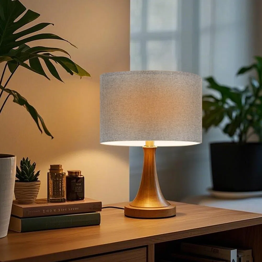 Paralume in Tessuto,12" Paralumi Medio a Tamburo in lino naturale con, Paralume Lampada da Tavolo, Terra, lampadario