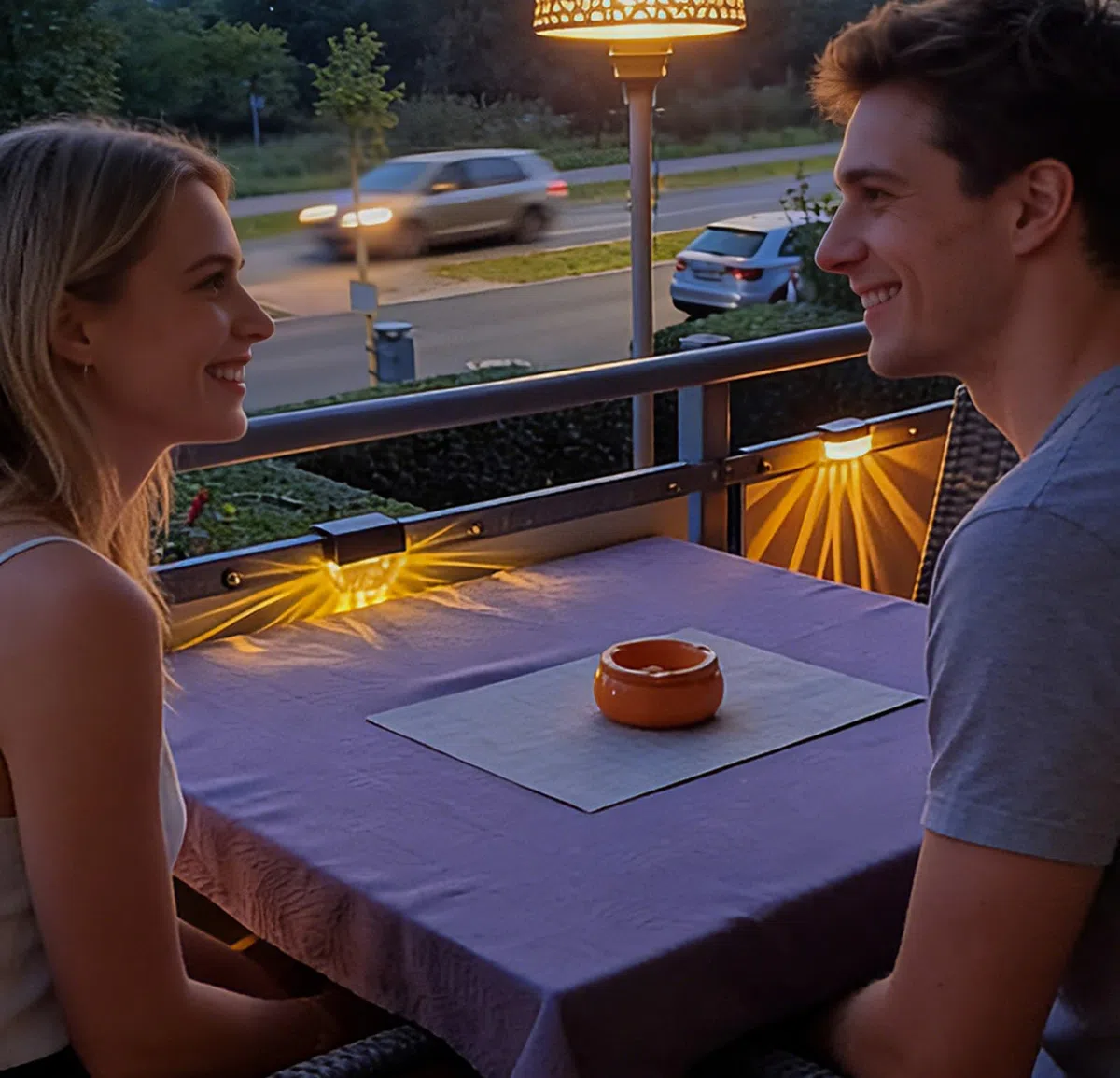 Lampada Solare Parete per Esterni,Confezione da 6 Luci Solari LED Impermeabili IP65 per Uso Esterno, Lampade Solari Bianche Calde Esterni,Decorazione del Terrazze, Balconi, Recinzioni, Giardino