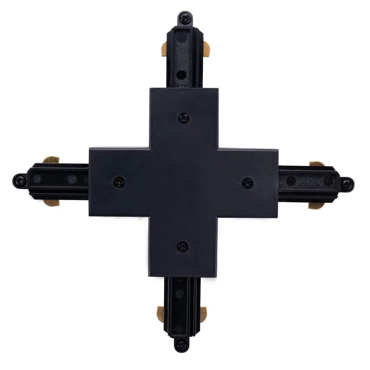 Ledvion - Connettore a X, Binario Monofase, Nero, Plafoniera led soffitto, lampadario cucina, faretti led, plafoniera moderna