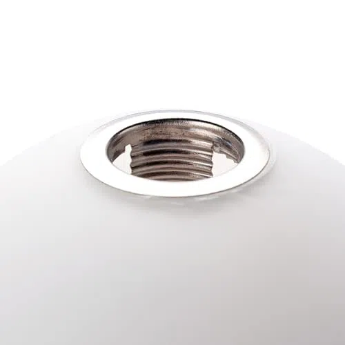 Paralume di ricambio, globo di vetro da 12 cm, vetro filettato con filettatura G9, dimensione foro 20 mm, colore bianco